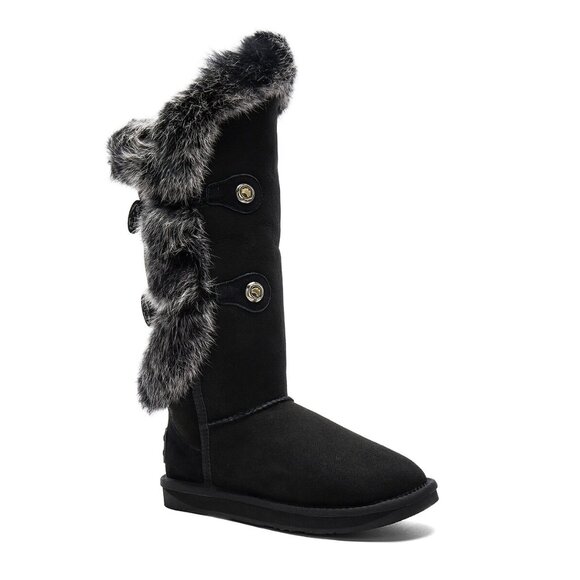 Nordic Angel X Tall Rabbit Fur Shearling Boots Sz 11 Australia Luxe Collective - Picture 2 of 5
